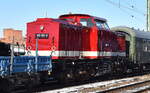 Die HSB - Harzer Schmalspurbahnen GmbH, Wernigerode  199 861-6  auf Norm-Drehgestellen zur Überführung durch PRESS am 18.02.25 Höhe Bahnhof Magdeburg-Neustadt.