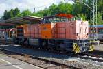   Die Lok 42 (92 80 1277 902-3 D-KSW) der KSW (Kreisbahn Siegen-Wittgenstein) eine MaK 1700 BB kommt am 16.05.2014 als Lz von Herdorf in Betzdorf/Sieg an.