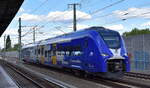 NEB Betriebsgesellschaft mbH, Fahrzeugnutzer: Heidekrautbahn mit ihrem  563 007-8  (NVR:  90 80 0563 007-8 D-NEBB )als RB27 nach Berlin Gesundbrunnen am 05.05.25 Höhe S-Bhf.