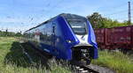 Niederbarnimer Eisenbahn AG, Berlin mit ihrem Mireo B  563 138-7  (NVR:  94 80 0563 138-7 D-NEBB ) als RB 36 aus Königs Wusterhausen bei der Einfahrt Bhnahof Frankfurt/Oder am 21.05.25