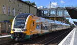 Ostdeutsche Eisenbahn GmbH, Parchim (ODEG) mit ihrem Desiro HC  3462 002-1  (NVR:  94 80 3462 002-1 D-ODEG...... ) als RE1 nach Frankfurt (Oder) am 22.09.26 im Bahnhof F�rstenwalde (Spree).