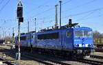 Abstellgruppe mit den Eisenbahnbau- und Betriebsgesellschaft Pressnitztalbahn mbH, Jöhstadt (PRESS) / IntEgro Verkehr GmbH, Neuenmarkt Loks  155 026-2  (NVR:  91 80 6155 211-6 D-PRESS ) +