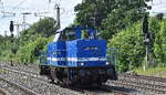 Spitzke Logistik GmbH, Gro�beeren (SLG) mit ihrer  214 015 / V 100-SP-025  (NVR:  92 80 1214 015-0 D-SLG ) am 08.06.26 H�he Bahnhof Saarmund, Gr��e ans Bordpersonal!!!