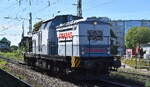 STRABAG Rail Fahrleitungen GmbH mit der V 100  203 014-6 , Name  CONNI  [NVR-Nummer: 92 80 1203 014-6 D-BRS] am 12.08.26 H�he Bahnhof Magdeburg-Neustadt.