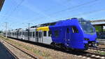 VIAS Rail GmbH, Michelstadt mit dem von Alpha Trains geleasten Flirt 3 XL Triebzug (NVR:  94 80 3428 541-1 D-VIASR ) auf Testfahrten/Schulungsfahrten am 24.06.26 H�he Bahnhof Luckenwalde.