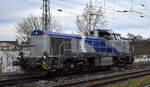 Willke Logistics GmbH, Ludwigslust [D] mit der geleasten Nexrail vossloh DE 12 Diesellok [NVR-Nummer: 92 80 4125 005-3 D-NXRL] am 03.12.25 Höhe Bahnhof Magdeburg Neustadt.