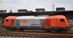 Rail Transport Service GmbH mit ihrer Hercules Lok  2016 908-3  (NVR:  92 81 2016 908-3 A-RTS ) am 01.10.25 abgestellt Gleisvorfeld Bahnhof Dessau Hbf.