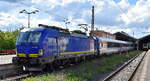DB Fernverkehr AG [D] mit der geleasten BRCE Vectron   X4 E - 800  [NVR-Nummer: 91 80 7193 800-8 D-DISPO] und dem EC 247 nach Warszawa Wschodnia am 19.05.26 Abfahrt Bahnhof Frankfurt/Oder.