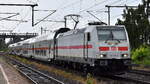 db-fernverkehr-ag-d-2/887553/db-fernverkehr-ag-d-mit-ihrer DB Fernverkehr AG [D] mit ihrer '146 576-4' [NVR-Nummer: 91 80 6146 576-4 D-DB] u. IC Richtung Leipzig Hbf. am 07.07.25 Höhe Bahnhof Niederndodeleben.