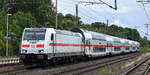 db-fernverkehr-ag-d-2/887555/db-fernverkehr-ag-d-mit-ihrer DB Fernverkehr AG [D] mit ihrer '146 577-2' [NVR-Nummer: 91 80 6146 577-2 D-DB] IC 2036 Richtung Norddeich Mole am 07.07.25 Höhe Bahnhof Niederndodeleben.