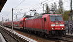 DB Regio AG - Region Nordost, Fahrzeugnutzer: Regionalbereich Mecklenburg-Vorpommern, Schwerin mit ihrer  146 279-5  (NVR:  91 80 6146 279-5 D-DB ) Richtung Berlin Gesundbrunnen am 13.04.26 Höhe Berlin-Blankenburg. 
