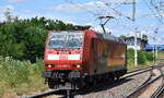 DB Regio AG - Region Nord, Fahrzeugnutzer: DB Regionalbahn Schleswig-Holstein, Kiel mit ihrer   146 105-2  [NVR-Nummer: 91 80 6146 105-2 D-DB] am 13.07.26 H�he Bahnhof Ro�lau (Elbe).
