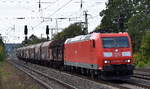 DB Cargo AG, Mainz [D] mit ihrer '185 168-2' [NVR-Nummer: 91 80 6185 168-2 D-DB] und einem Coilzug am 15.10.26 H�he Bahnhof Saarmund.