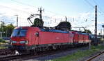 DB Cargo AG, Mainz [D] mit der Doppeltraktion  193 316  [NVR-Nummer: 91 80 6193 316-7 D-DB] +   193 039  [NVR-Nummer: 91 80 6193 039-5 D-DB] kam aus der Abstellgruppe am Bahnhof Frankfurt (Oder) um den Leerzug f�r Erz in Ziltendorf Eko nach Hamburg abzuholen, 30.08.26
