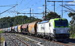 ITL - Eisenbahngesellschaft mbH, Dresden [D]  mit ihrer Vectron  193 484-3  [NVR-Nummer: 91 80 6193 484-3 D-ITL] und einem kunterbunten Getreidezug am 06.09.26 H�he Bahnhof Leipzig Thekla.
