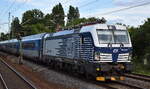 ČD - Česk� dr�hy a.s., Praha [CZ] mit ihrer recht neuen Vectron   384 026-1  [NVR-Nummer: 91 54 7384 026-1 CZ-CD] und EC-Wagengarnitur zur Pausenabstellung Berlin-Grunewald am 25.08.26 H�he
