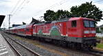 DB Regio AG - Region Nordost, Fahrzeugnutzer: Regionalbereich Berlin/Brandenburg, Potsdamit ihrer  112 108  (NVR:  91 80 6112 108-6 D-DB ) und dem RE4 nach Rathenow am 16.06.26 im Bahnhof Lutherstadt-Wittenberg, Hbf.