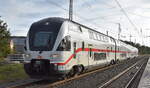DB Fernverkehr AG mit ihrem KISS '4110 616' (NVR: ' 93 85 4110 616-8 CH-DB......') als IC 2174 nach Rostock Hbf bei der Einfahrt Bahnhof Elsterwerda.