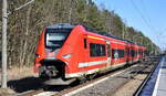 db-regio-allg/875107/db-regio-ag---region-nordost DB Regio AG - Region Nordost, Fahrzeugnutzer: Regionalbereich Berlin/Brandenburg, Potsdam mit ihrem Mireo '463 609' (NVR: '94 80 0463 609-8 D-DB....') als RB 43 nach Frankfurt (Oder) am 22.02.25 Höhe Bahnhof Jänschwalde Ost.