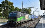 LTE Logistik und Transport GmbH, Graz [A] mit der geleasten ELL Vectron   193 232  [NVR-Nummer: 91 80 6193 232-6 D-ELOC] und einem KLV-Zug am 09.08.25 Durchfahrt Bahnhof Magdeburg Hbf.
