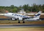 Finnair Airbus A319-112 (OH-LVH) beim Start Flughafen Berlin Tegel am 09.06.12 Mitaggs.