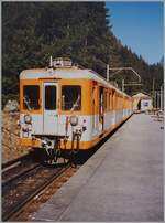 In Le Châtelard Frontière wartet der SNCF Z 603 (und weitere Z 600 bzw Steuerwagen) auf die Abfahrt in Richtung Chamonix. Zwar hängt (für die M-C Triebwagen) bereits die Fahrleitung, die ist jedoch noch spannungslos.

Analogbild vom August 1995