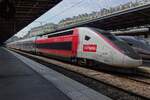 Am 24 Mai 2019 steht TGV Lyria 4721 abfahrtbereit nach Z�rich HB �ber Mulhouse und Basel in Paris Est.