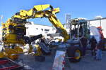 Der Menzi Muck M545x ist ein leistungsstarker und gel�ndeg�ngiger Schreitbagger (auch Spinnenbagger genannt) des Herstellers Menzi Muck mit einem Gewicht ab 13,5 Tonnen hier ausgelegt als Zweiwegeversion mit einem Aufsatz der Fa. BSB-Saubagger und Zweiwegetechnik Stefan Mattes GmbH & Co KG, ein TC2 EVO Excavator speziell zum Schwellentausch im Gleisbau pr�sentiert auf der InnoTrans Berlin 2026, 23.09.26
