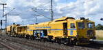SPITZKE SE mit dem P&T Stopfexpress 09-3X (Dreischwellenstopfmaschine) (D-SPAG 99 80 9123 001-6) am Haken von der Universalschotterverteil- und Planiermaschine USP 4000 SWS (D-SPAG 99 80 9125 012-1)