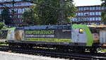 ITL - Eisenbahngesellschaft mbH, Dresden [D] mit ihrer  185 532-9  [NVR-Nummer: 91 80 6185 532-9 D-ITL] verl�sst mit einem Containerzug den Hamburger Hafen am 14.08.26 H�he Bahnhof Hamburg-Harburg.
