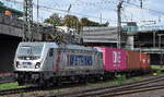 METRANS Rail (Deutschland) GmbH, Leipzig [D] mit der geleasten Akiem Lok  187 510-3   [NVR-Nummer: 91 80 6187 510-3 D-AKIEM] verl�sst mit einem Containerzug den Hamburger Hafen am 08.09.26 H�he