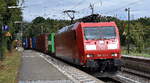 DB Cargo AG, Mainz [D] mit ihrer  185 140-1  [NVR-Nummer: 91 80 6185 140-1 D-DB] und einem Containerzug am 18.09.26 Durchfahrt Bahnhof Uelzen.
