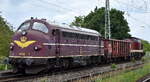 Cargo Logistik Rail-Service GmbH, Barleben (CLR) mit ihrer  My 1138  (NVR:  92 80 1227 004-9 D-CLR ) + Hochbordwagen am Haken von  202 484-2  [NVR-Nummer: 92 80 1203 229-0 D-CLR] am 21.05.26 H�he Bahnhof Magdeburg-Neustadt.