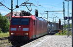 DB Cargo AG, Mainz [D] mit ihrer  185 145-0  [NVR-Nummer: 91 80 6185 145-0 D-DB] und einem gemischten G�terzug am 27.05.26 Durchfahrt Bahnhof Dessau Hbf.