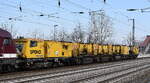 SPENO International SA Schienenschleifeinheit RR 24 MC 6 am Haken von '223 154-6' am 09.03.26 Durchfahrt Bahnhof Saarmund.