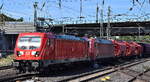 DB Cargo AG, Mainz [D] mit ihrer  187 211  [NVR-Nummer: 91 80 6187 211-8 D-DB] +  152 116-0  [NVR-Nummer: 91 80 6152 116-0 D-DB] und Kalizug am Haken am 27.08.26 H�he Bahnhof Hamburg-Harburg.