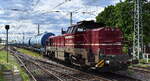 CLR - Cargo Logistik Rail-Service GmbH, Barleben-Ebendorf [D] mit ihrer vossloh DE 18 Diesellok  DE 18 001  [NVR-Nummer: 92 80 4185 034-0 D-CLR] und einem Kesselwagenzug  (für Ethanol) am