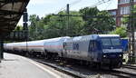 RBH Logistics GmbH, Gladbeck [D] mit der angemieteten  145 071-7  [NVR-Nummer: 91 80 6145 071-7 D-DB] und einem Ganzzug Druckgaskesselwagen (für Kohlenwasserstoffgas) am 14.05.25 Höhe
