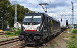 CTL Logistics GmbH, Berlin [D] mit der geleasten BRECE Dispo Lok  187 102  [NVR-Nummer: 91 80 6187 102-9 D-DISPO] und einem Kesselwagenzug am 10.09.25 Durchfahrt Bahnhof Ruhland.