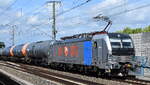 Hamburger Rail Service GmbH & Co. KG mit der geleasten Railpool Vectron  7193 200 , Name:  Mirko  [NVR-Nummer: 91 80 7193 200-1 D-Rpool] und einem Kesselwagenzug (Benzin) aus dem PCK Schwedt am 15.06.26 H�he Bahnhof Berlin-Karow.