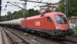 �BB - �sterreichische Bundesbahnen [A] mit ihrem Taurus  1116 119  [NVR-Nummer: 91 81 1116 119-9 A-�BB] und einem Kesselwagenzug Richtung Hamburger Hafen am 07.08.26 H�he Bahnhof Hamburg-Harburg.