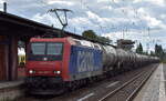 SBB Cargo International AG, Olten [CH] mit der geleasten  NRFAB - Nordic Re-Finance AB Lok  482 007-2  [NVR-Nummer: 91 85 4482 007-2 CH-NRFAB] und einem Kesselwagenzug Richtung Hamburg am 18.09.26 Durchfahrt Bahnhof Uelzen.