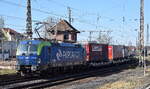 PKP CARGO S.A., Warszawa [PL] mit ihrer  EU46-521 / 6193 230  [NVR-Nummer: 91 51 5370 056-1 PL-PKPC] und einem KLV-Zug Richtung Polen am 04.03.25 Höhe Bahnhof Frankfurt (Oder).