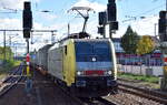 LTG Cargo Polska Sp. z o.o., Warszawa [PL]  mit der geleasten BRCE Dispolok   ES 64 F4-205  [NVR-Nummer: 91 80 6189 205-8 D-DISPO] mit KLV-Zug aus Polen am 22.09.26 H�he Bahnhof F�rstenwalde (Spree).
