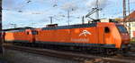 AMEH Trans - ArcelorMittal Eisenhüttenstadt Transport GmbH, Eisenhüttenstadt [D] mit der Doppeltraktion  145-CL 002  [NVR-Nummer: 91 80 6145 082-4 D-EKO] +  145-CL 203 /145 099-8  