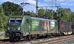 CFL Cargo S. A., Esch-sur-Alzette [L] mit ihrer  188 068  [NVR-Nummer: 91 80 6188 068-1 D-CFLCA] und einem Ganzzug offener Container (HGK black-boxX) wohl mit Kohle/Koks bef�llt am 06.09.26 H�he Bahnhof Leipzig Thekla.