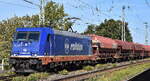 Raildox GmbH & Co. KG, Erfurt [D]  mit ihrer '185 419-9' [NVR-Nummer: 91 80 6185 419-9 D-RDX] und einem Ganzzug Sch�ttgutwagen mit Schwenkdach am 28.09.26 H�he Bahnhof Magdeburg Neustadt.