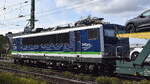 Eisenbahnbau- und Betriebsgesellschaft Pressnitztalbahn mbH, J�hstadt (PRESS) mit der IntEgro Verkehr GmbH Lok  155 045-9  (NVR:  91 80 6155 238-9 D-PRESS ) und einem PKW-Transportzug am 14.10.26 H�he Bahnhof Magdeburg Neustadt.