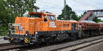 BBL Logistik GmbH, Hannover [D] mit der geleasten Nexrail vossloh DE 18 Diesellok   BBL 39 
[NVR-Nummer: 92 80 4185 135-5 D-NXRL] und einem Schotterzug am 02.06.26 H�he Bahnhof Saarmund.
