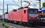 Wedler Franz Logistik GmbH & Co. KG, Potsdam mit ihrer  112 006-2  (NVR:  91 80 6114 006-0 D-WFL ) mit der Hybridlok von ALSTOM Lokomotiven Service GmbH, Stendal (ALS)  1001 007-8  (NVR:  90 80 1001 007-6 D-ALS ) am Haken am 18.06.26 H�he Leipzig-Thekla.